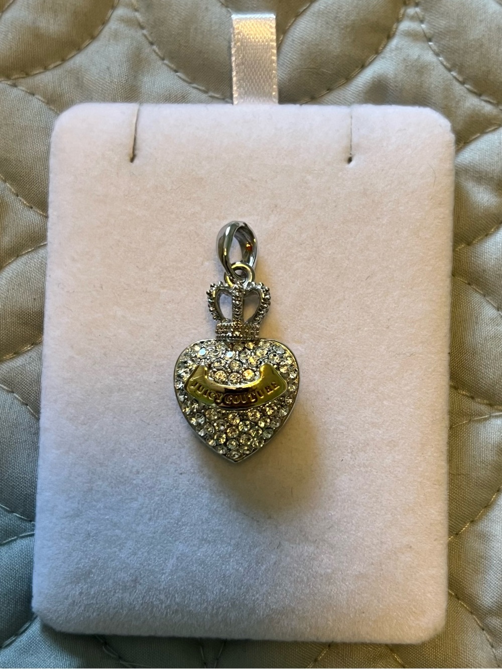 Juicy Couture Gold-Tone Crystal Heart Crown Pendant